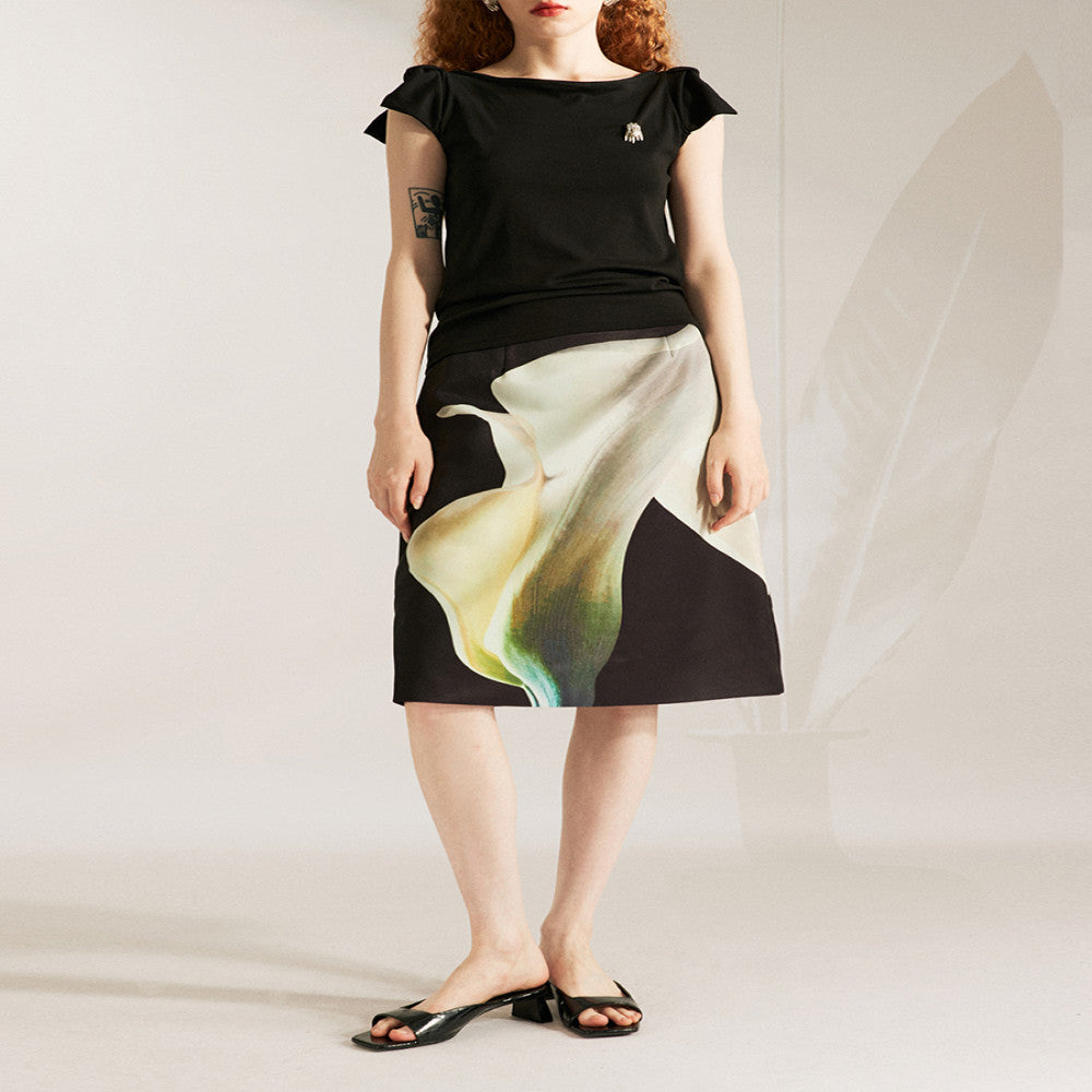 MANE Atelier Designer Brand Matilda Printed Half length Skirt for Women Short Small High end A line Skirt image 3