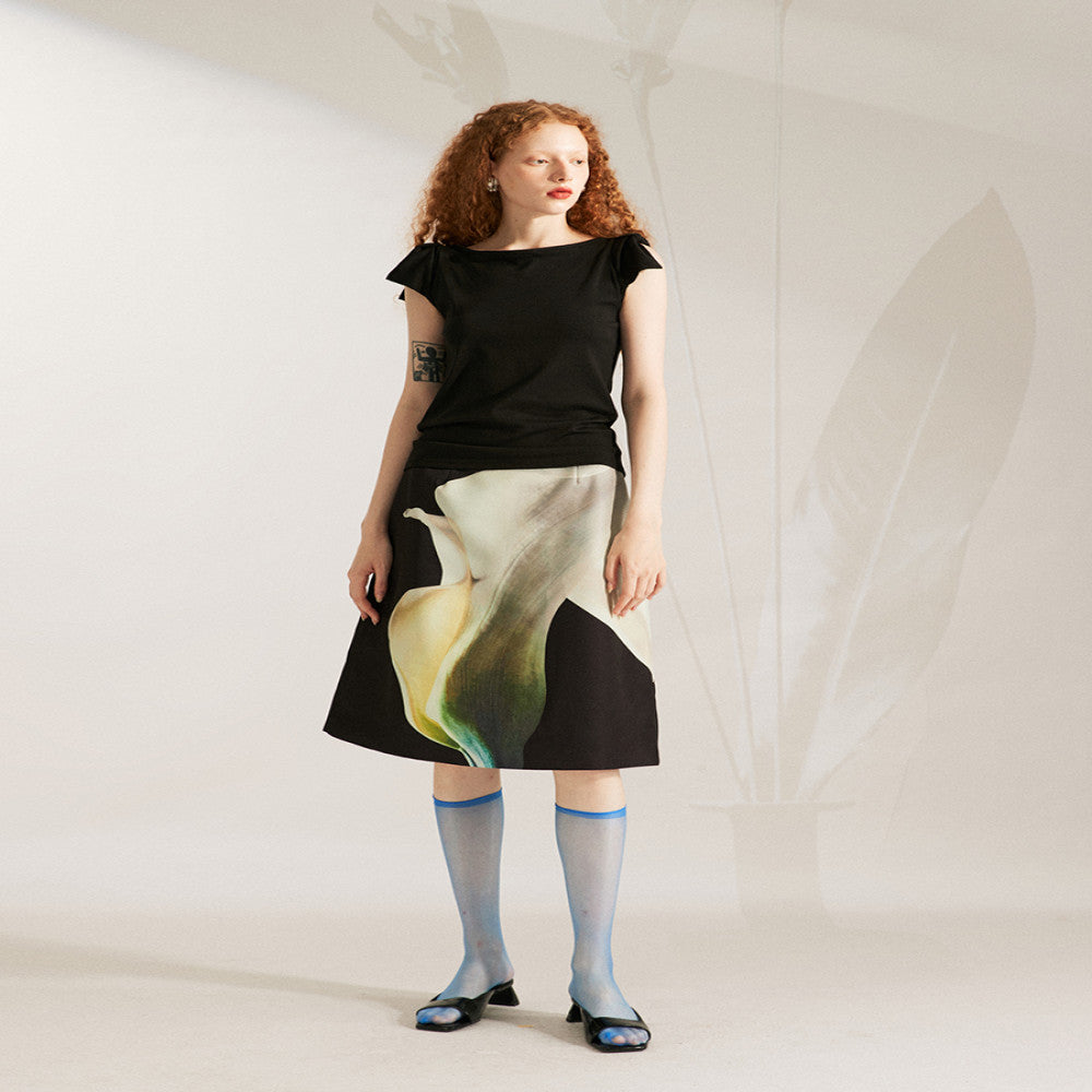 MANE Atelier Designer Brand Matilda Printed Half length Skirt for Women Short Small High end A line Skirt image 4