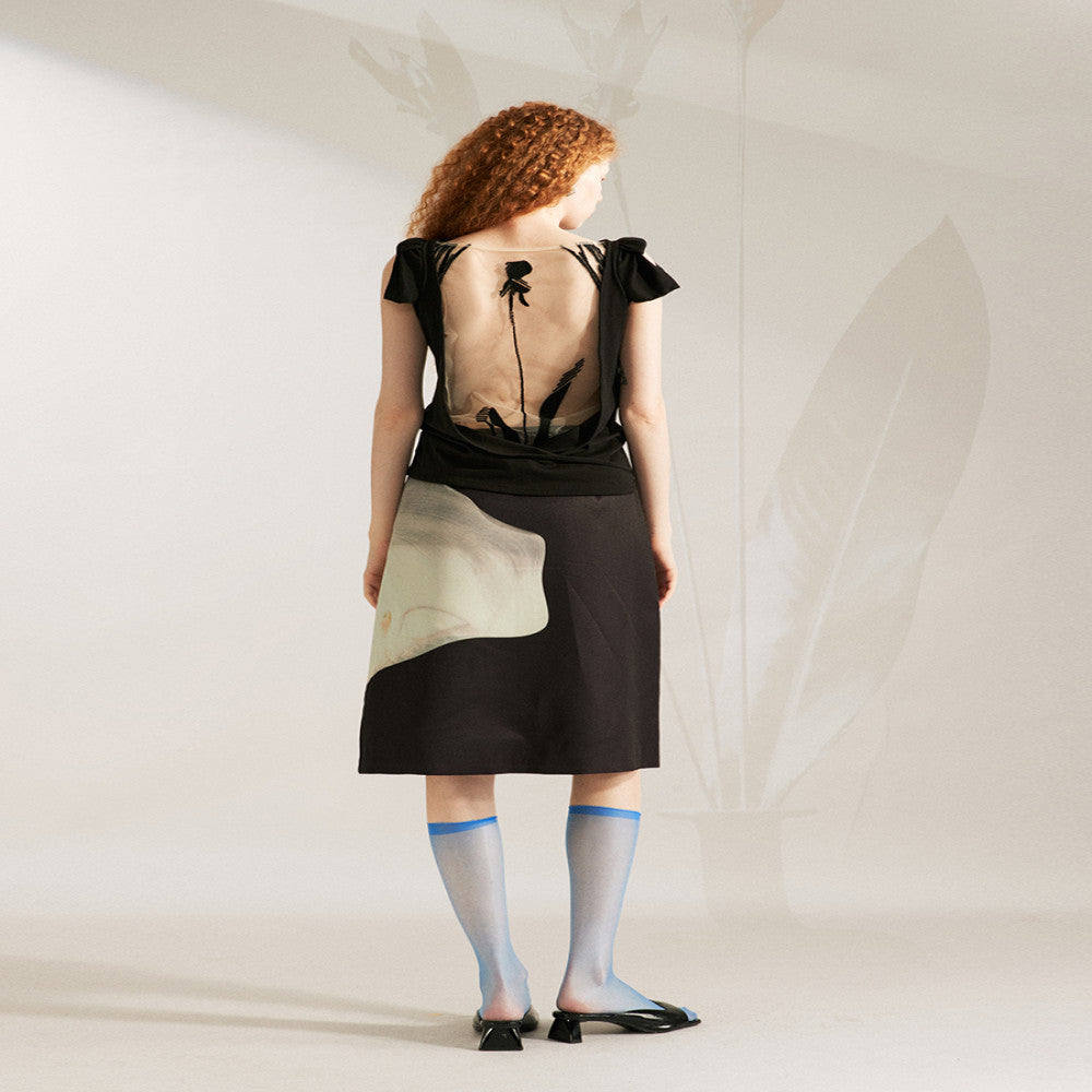 MANE Atelier Designer Brand Matilda Printed Half length Skirt for Women Short Small High end A line Skirt image 5