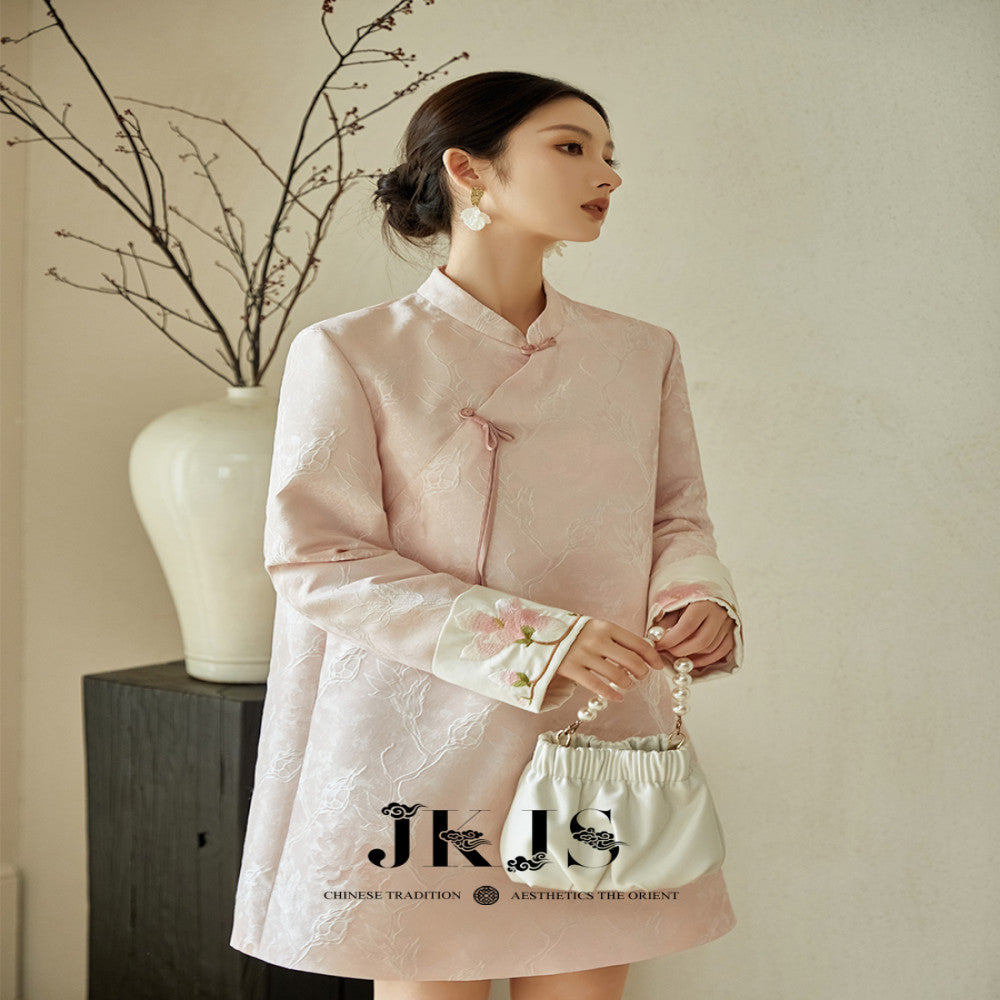 JKJS Taoyao National Style Improved Cheongsam Spring and Autumn New Style 2025 Temperament Long Sleeve Skirt New Chinese Style Dress image 5