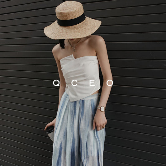 ASAYA4719 – Urban Chic Strapless Set 🖤🤍✨