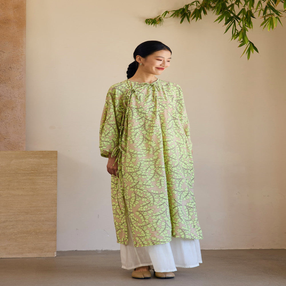 TAORAN Chinese style improved version cheongsam skirt women s new Chinese style dress summer print long skirt Zen women s clothing image 1