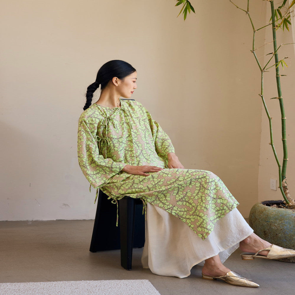 TAORAN Chinese style improved version cheongsam skirt women s new Chinese style dress summer print long skirt Zen women s clothing image 2