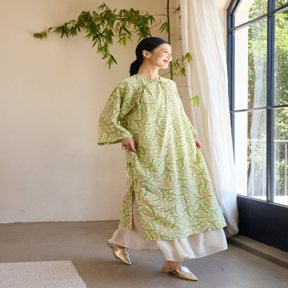 TAORAN Chinese style improved version cheongsam skirt women s new Chinese style dress summer print long skirt Zen women s clothing image 4