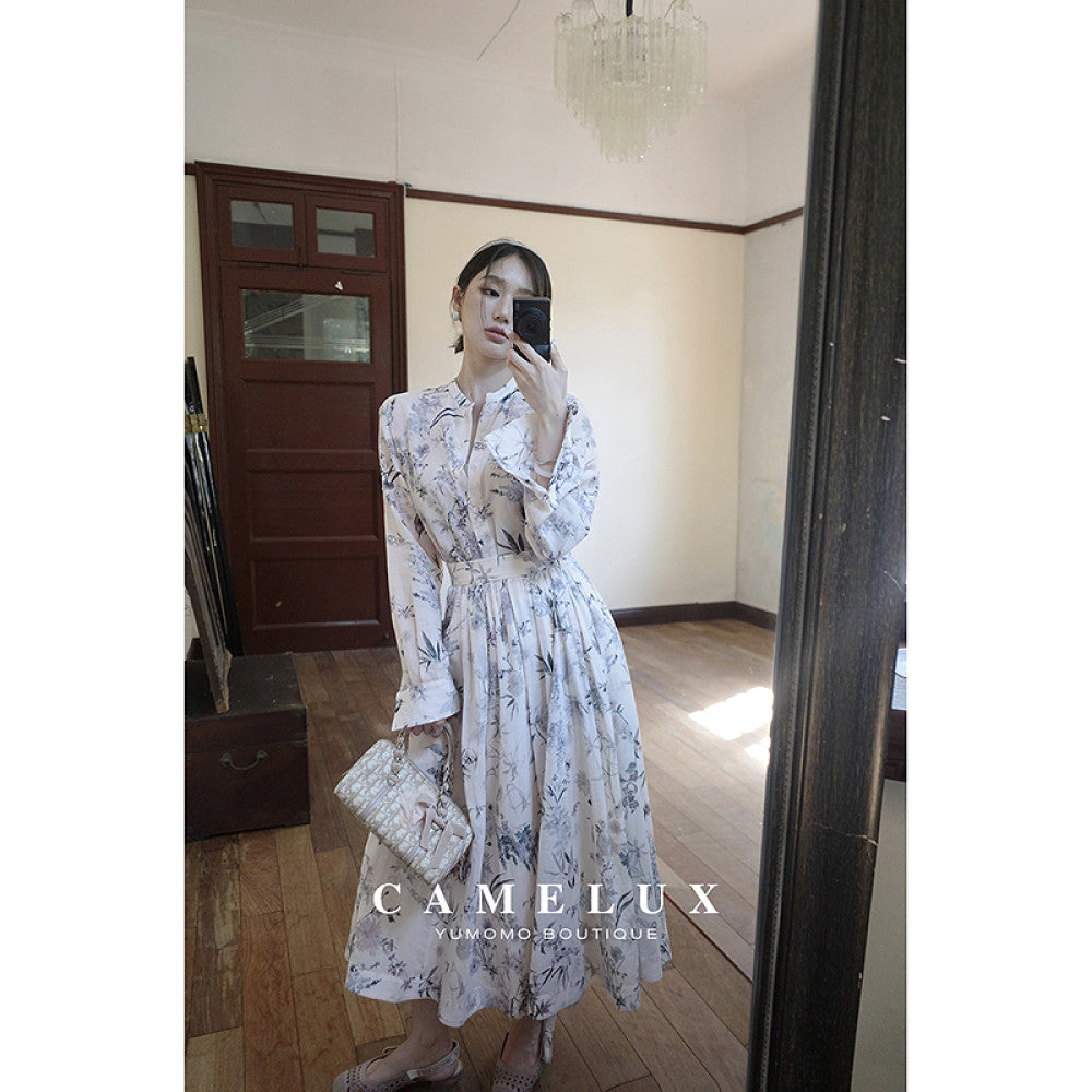 Linqi Painting Custom Light and Thin 60 Thread Combed Cotton Heavy Industry Direct Spray Printed Chinese style Shirt Strap Skirt image 13