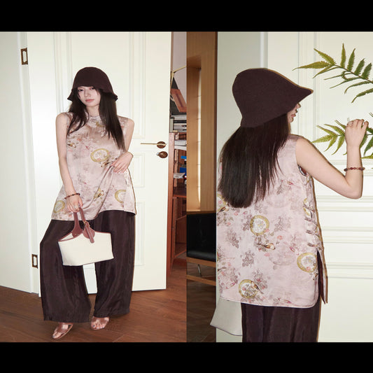 ASAYA4722 – Misty Blossom Brocade Top 🌸✨