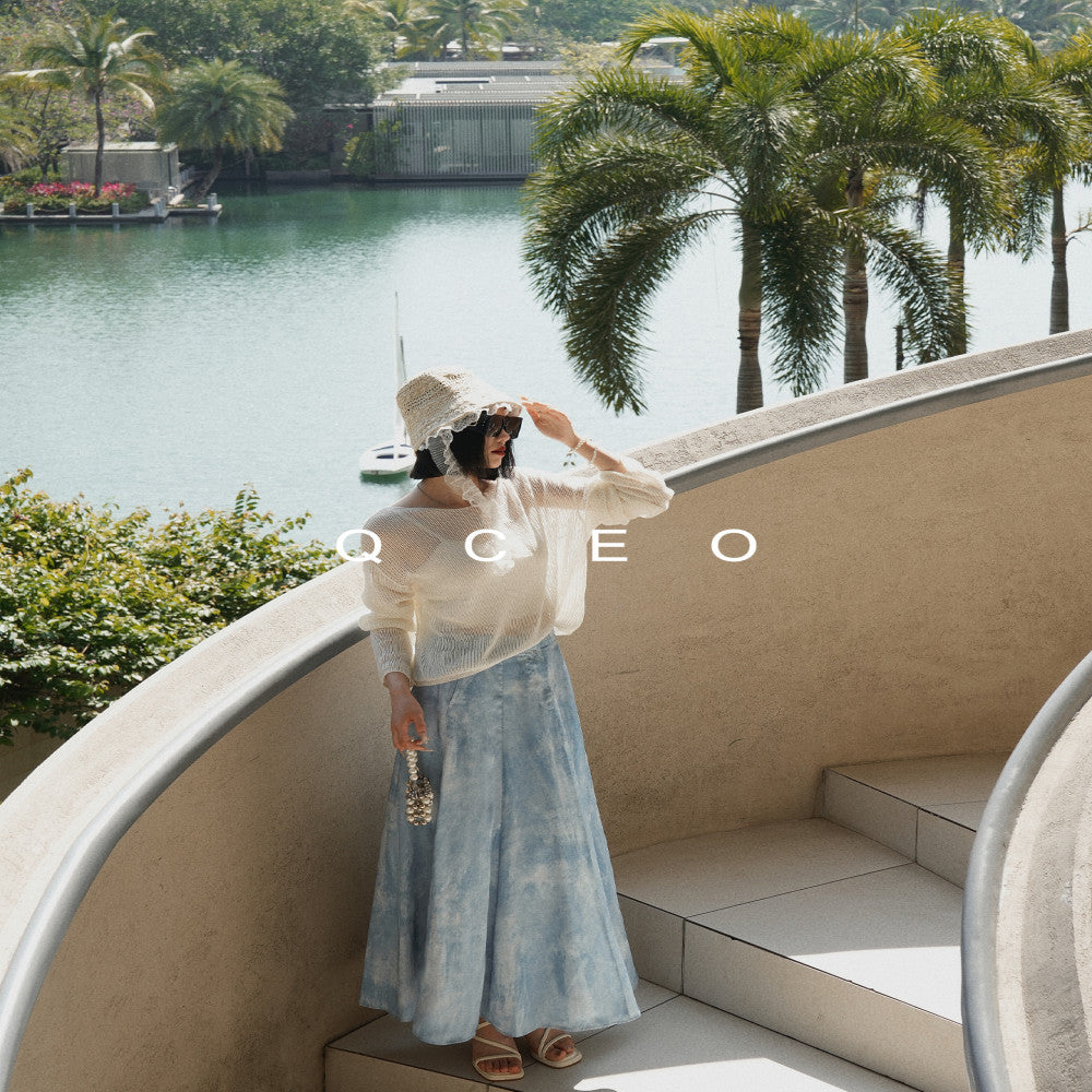 QCEO Knock Versatile Du Home Original Design High end New Chinese style Dyeing Fish Tail A line Skirt Half length Skirt Long Skirt image 5