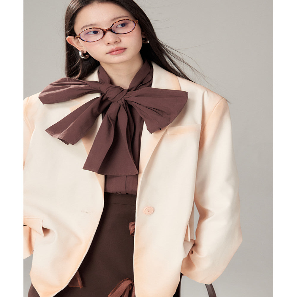 Original design by UART with ears misty atmosphere handmade gradient dyeing suit jacket image 5