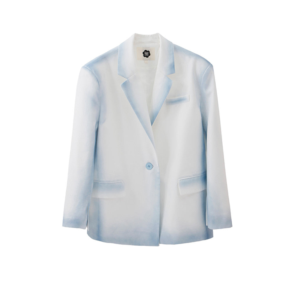 Original design by UART with ears misty atmosphere handmade gradient dyeing suit jacket image 6