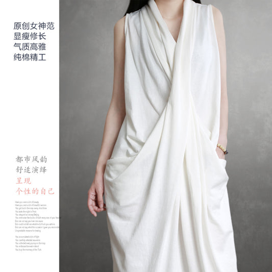 ASAYA3037 Pure cotton goddess style dress