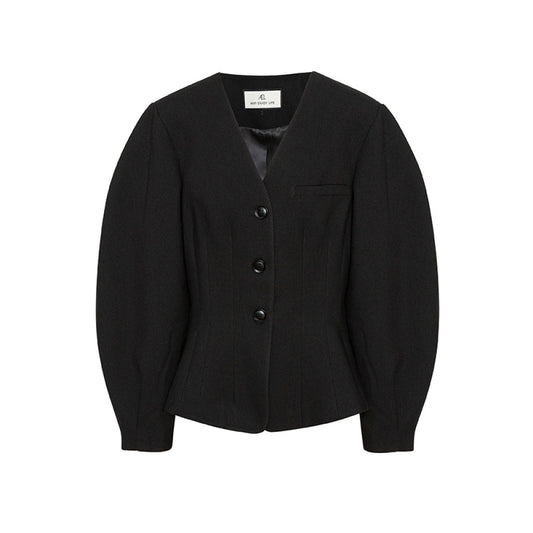 ASAYA3036 New black V-neck casual short jacket