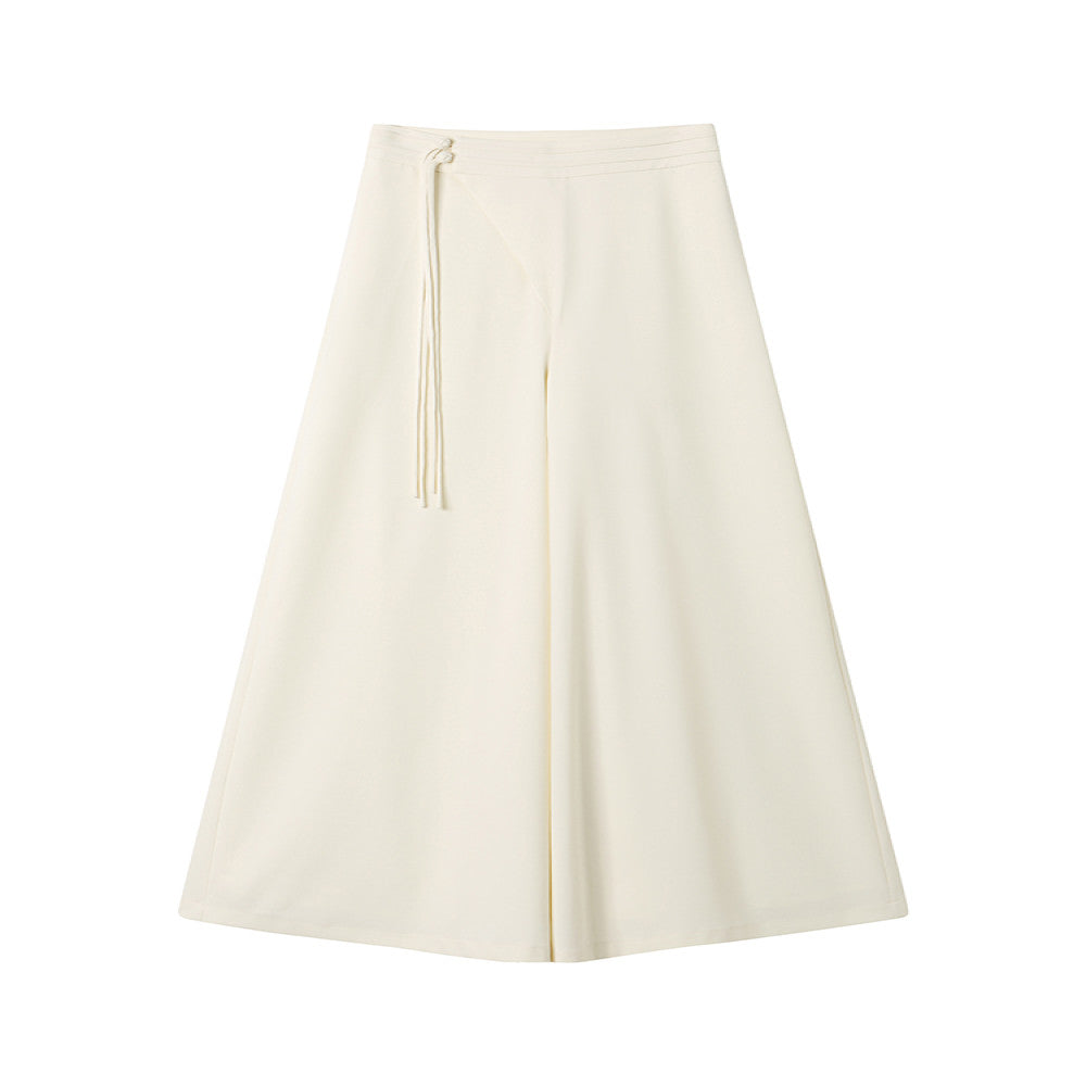 Jiexiang Fushi 25 Spring Edition Light Mature Commuting Style Pure White Wide Leg Pants Women s Loose Casual Pants image 5