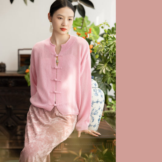 ASAYA3002 High-end Marshmallow Cashmere Bottoming cardigan