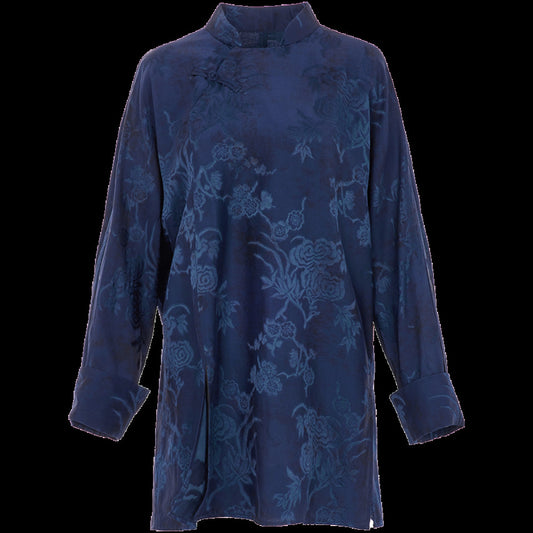 ASAYA2991 Floral dark new Chinese style cardigan rayon jacquard top