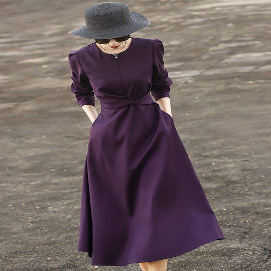 ASAYA2968 New spring style slimming high-end light luxury large hem dress