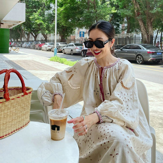 ASAYA2929 High-end embroidered crochet hollow dress