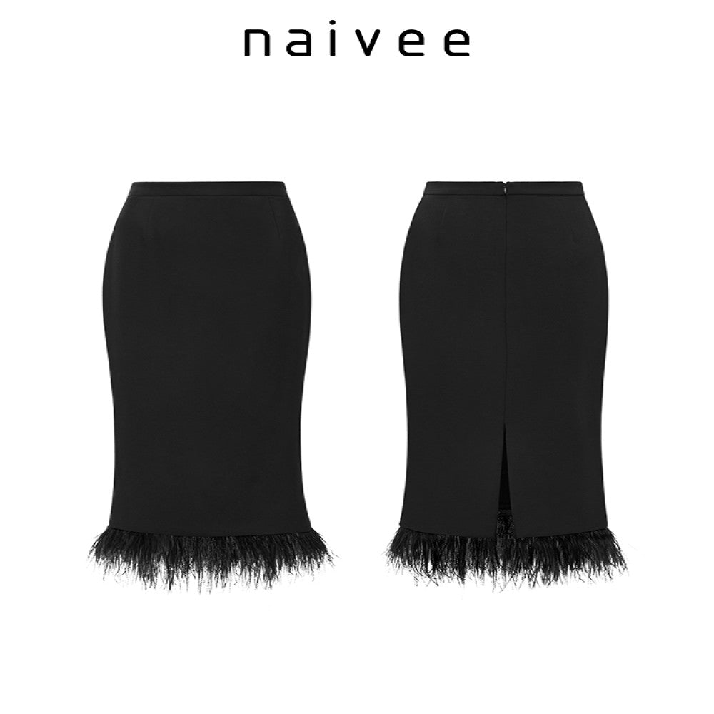Xi Yuan New Chinese style naive romantic black socialite bag buttocks straight tube skirt new banquet skirt for women image 5