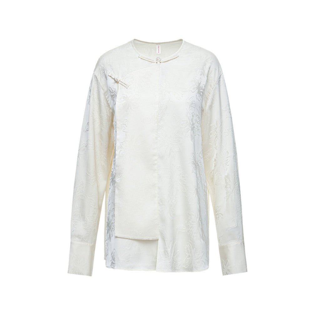 Xi Yuan New Chinese style naivee light Chinese style versatile loose buckle high intelligence autumn and winter long sleeved shirt for women image 6