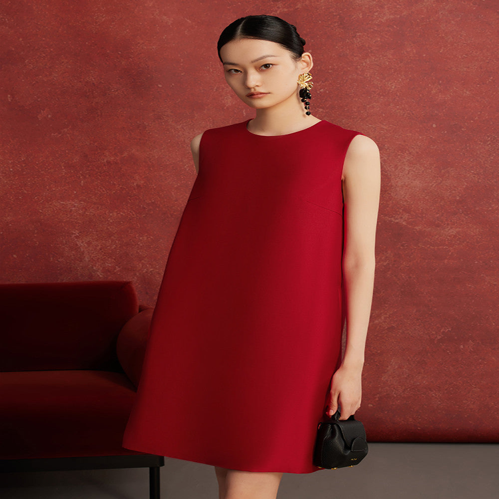Ruyi Lianyun spring and autumn new round neck jacquard straight dress female retro new Chinese style buttoned long skirt image 3
