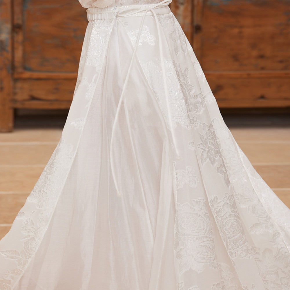 Ruyi Lianyun Spring and Autumn New Silk Scissors A line Half body Skirt for Women Retro New Chinese Style Straightening Horse Face Skirt image 5