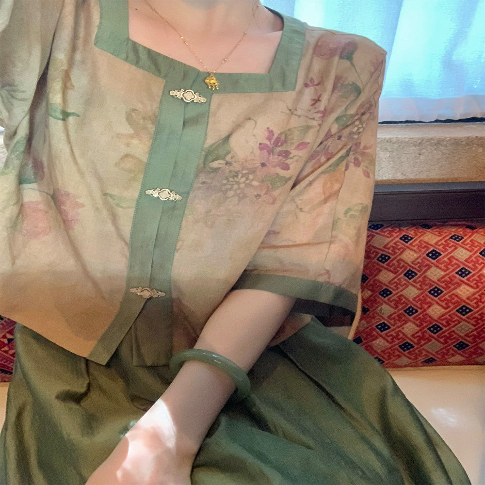 Superficial Lyrical Poetry Xuan Su Classical Set Linen French Dress image 7