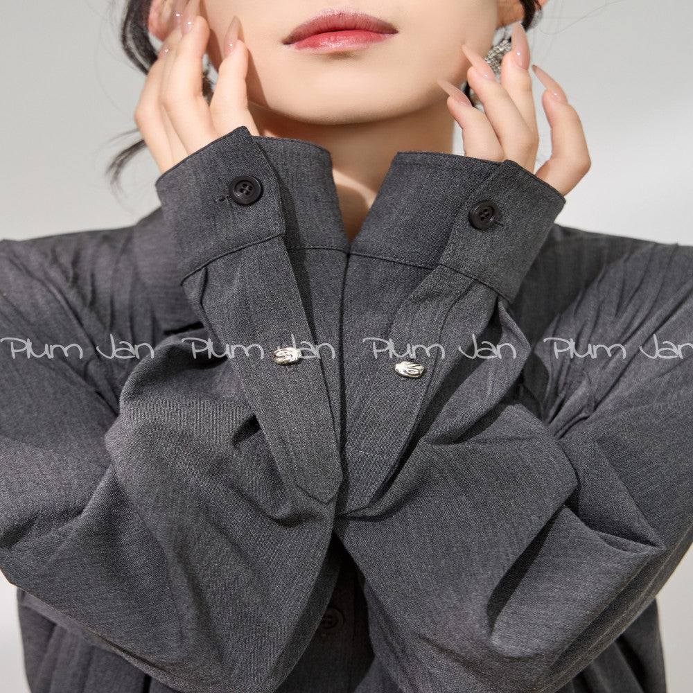 Plum Jan Jiangsu Zhejiang and Shanghai Qianjin Dress Style French Academy Style Design Shirt Dress High End Versatile image 2