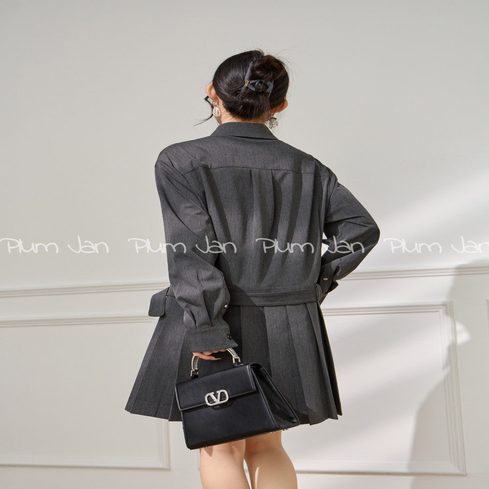 Plum Jan Jiangsu Zhejiang and Shanghai Qianjin Dress Style French Academy Style Design Shirt Dress High End Versatile image 4