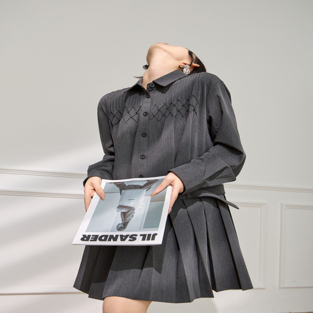 Plum Jan Jiangsu Zhejiang and Shanghai Qianjin Dress Style French Academy Style Design Shirt Dress High End Versatile image 5
