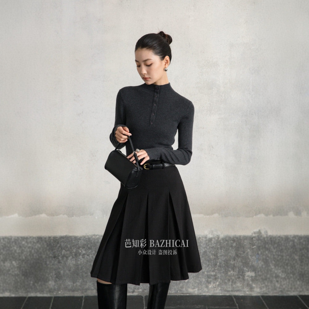 ASAYA4730 – Classic Pleated Midi Skirt 🎀✨