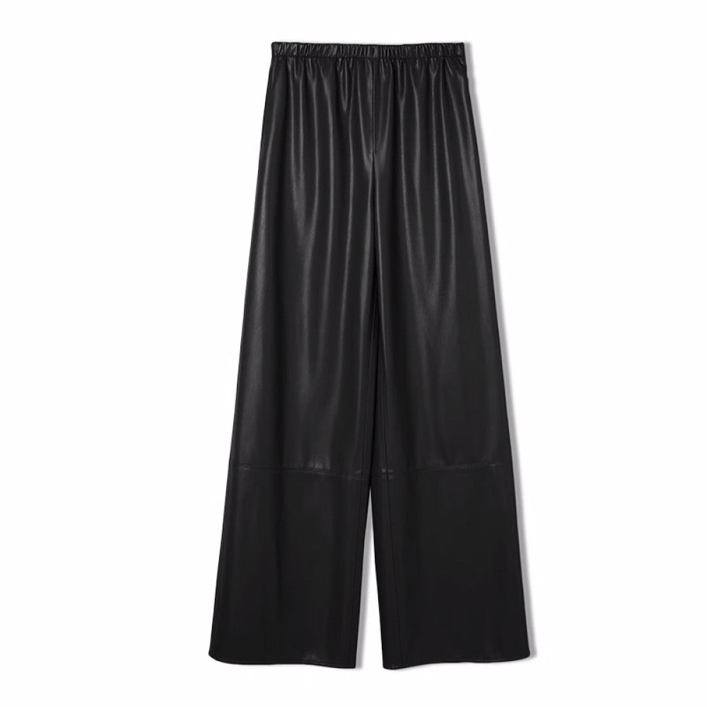 RoseLingLing Town Store Air Pants with Imported Craftsmanship Q Bounce Knock Soft Protein Leather Wide Leg Pants image 5