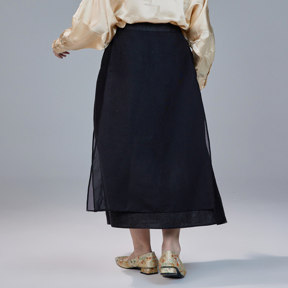 Moyu 2024 Spring Summer New Chinese Style Original Embroidered Horse Face Skirt Silk Turtle Pattern Fragrant Cloud Yarn Cheongsam Half Body Skirt image 5