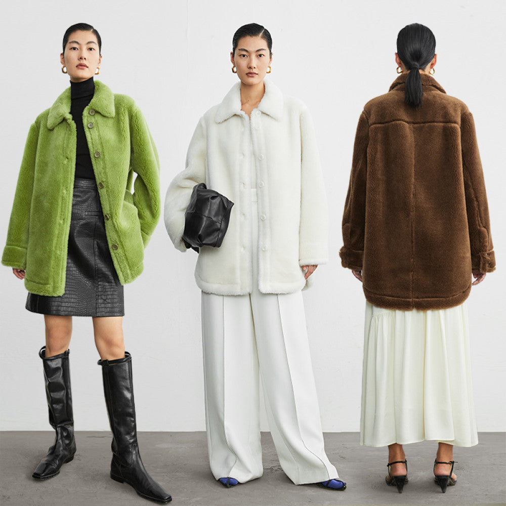 RoseLingLing Merino wool particle fleece fur integrated windproof and warm loose teddy coat jacket image 2