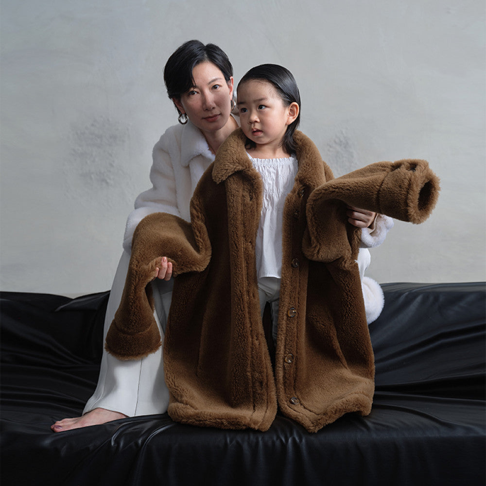 RoseLingLing Merino wool particle fleece fur integrated windproof and warm loose teddy coat jacket image 3