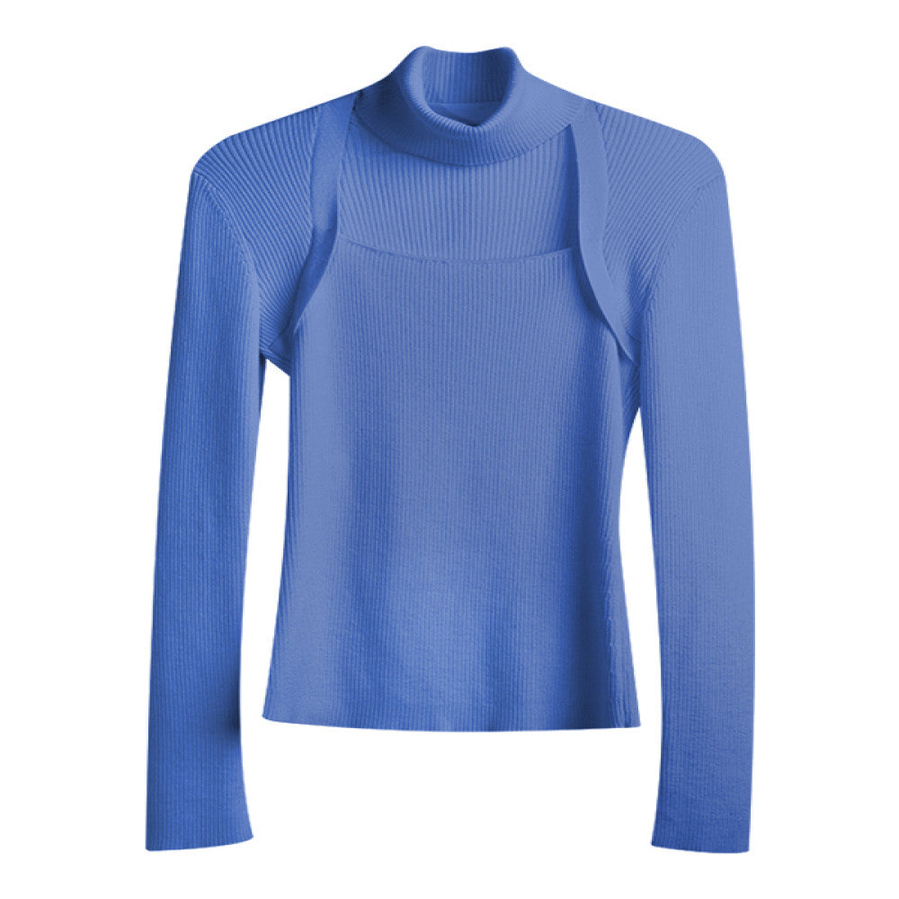 RoseLingLing machine washable wool high fashion detachable scarf slim fit and slimming knit top base sweater image 5