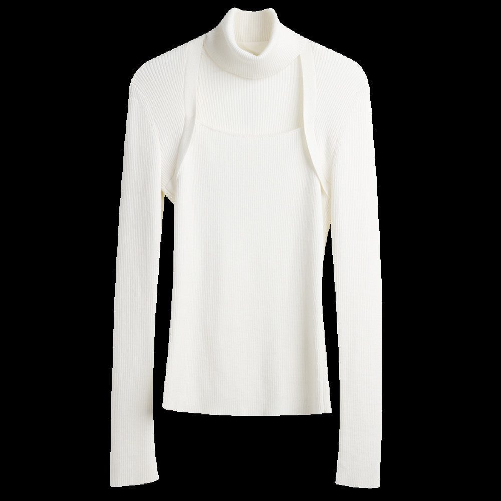 RoseLingLing machine washable wool high fashion detachable scarf slim fit and slimming knit top base sweater image 17