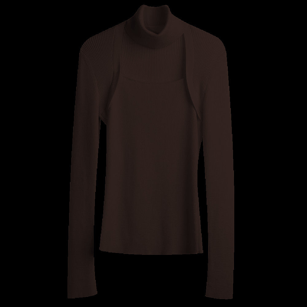 RoseLingLing machine washable wool high fashion detachable scarf slim fit and slimming knit top base sweater image 31