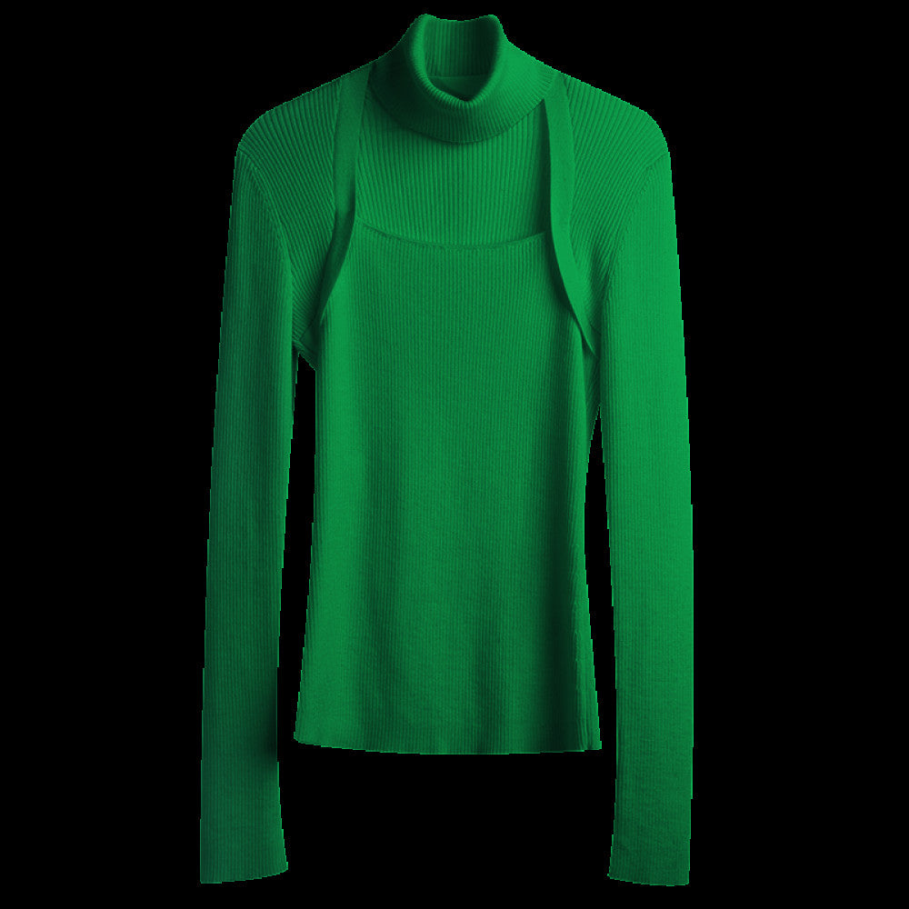 RoseLingLing machine washable wool high fashion detachable scarf slim fit and slimming knit top base sweater image 40