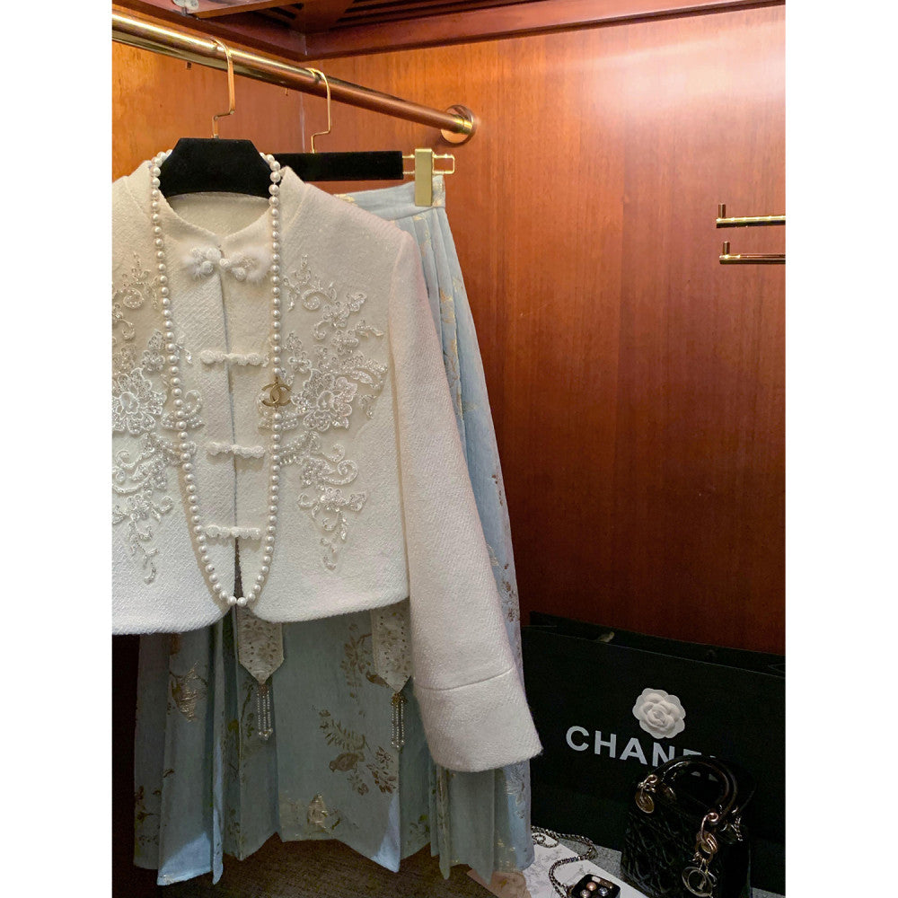 ASAYA2674 Feng Guan Xia Pei” New Chinese Style Woolen Short Jacket