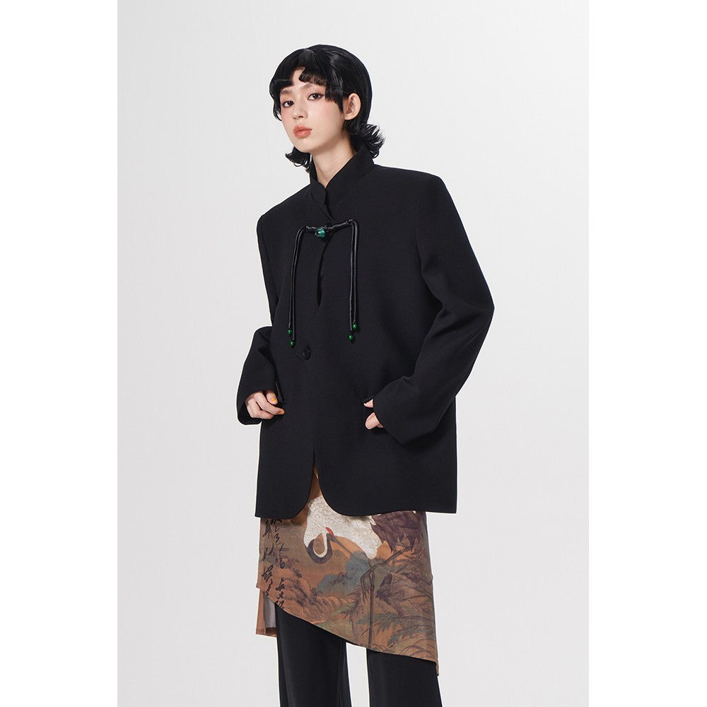 Yang Er s Dream Original New Chinese Green Pearl Pan Button Suit Coat Women s Edition Autumn Edition New 2025 Suit image 8