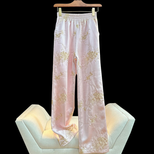ASAYA2634 Retro Chinese style gold thread embroidery trousers