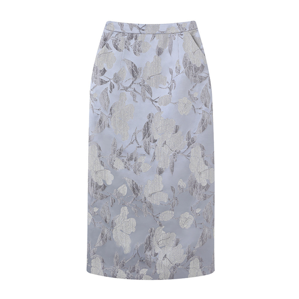 Ruyi Lianyun Spring and Autumn New Jacquard Straight Tube Half length Skirt for Women New Chinese Style Retro Style Pencil Skirt with Drawback image 21