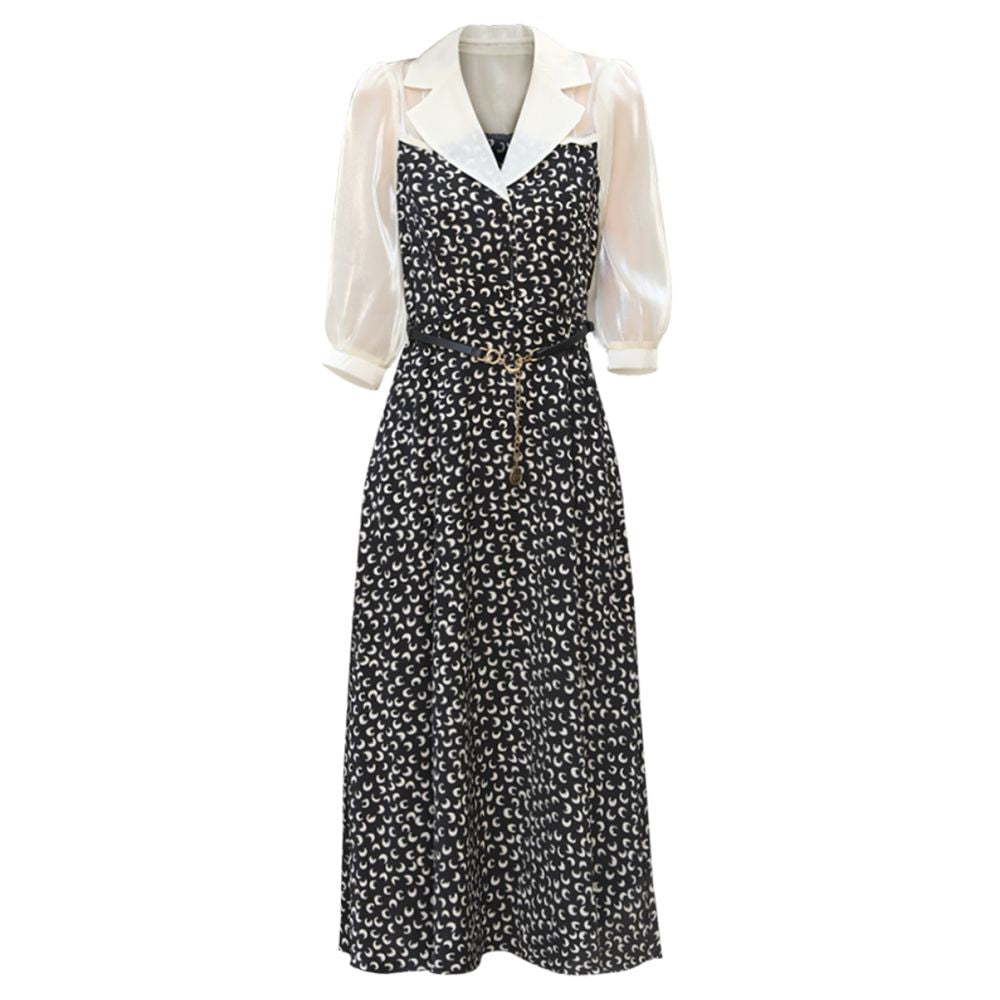 French Hepburn style white shirt dress for women s spring and autumn new style 2080 Campanula tea break break two retro dresses image 5