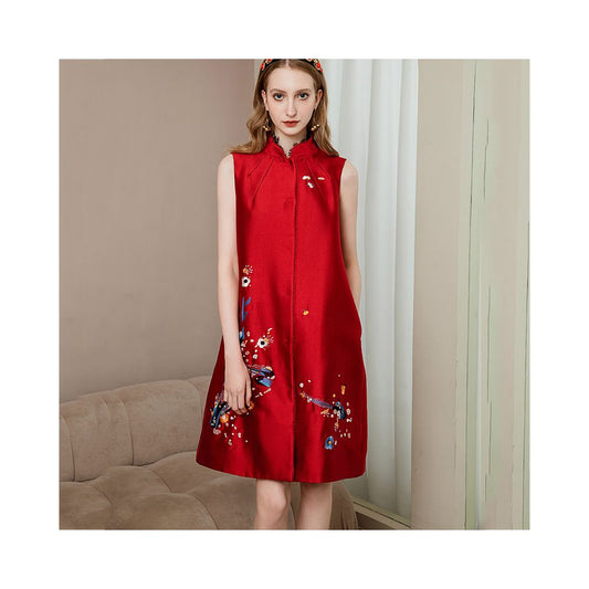 ASAYA2577 Shiatze Chen embroidered sleeveless dress