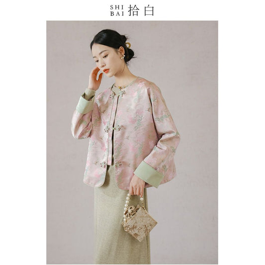 ASAYA2576 New Chinese style autumn and winter new jacquard imitation Song brocade button top