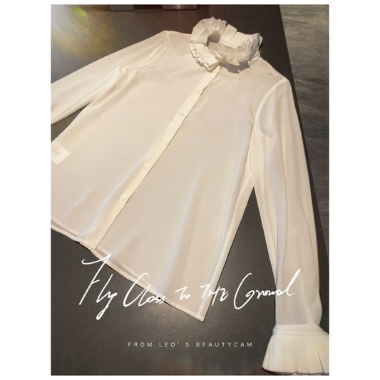 ASAYA2562 Victoria mulberry silk retro white shirt