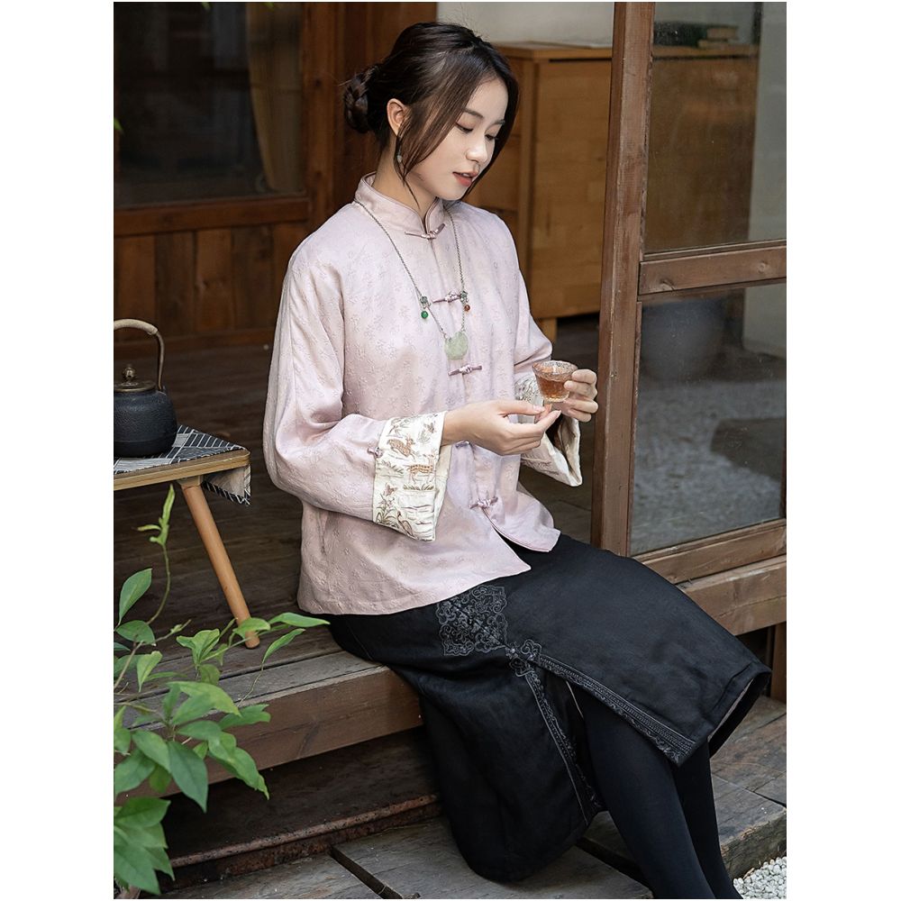 Yuanzhen Winter Cotton Clothes Embroidered Flower Plate Buckle Retro Chinese style Plush Coat Women s Loose Chinese Style Women s Clothing image 5