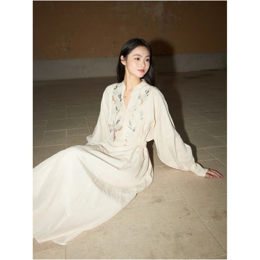 ASAYA2539 Three-dimensional sequin embroidery Slim-fitting retro dress