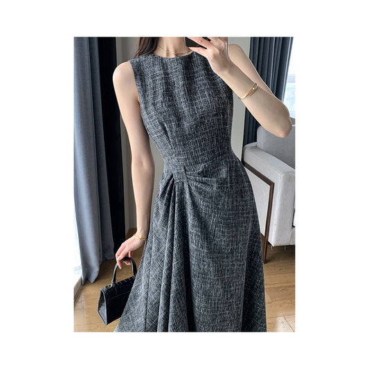 ASAYA2475 Halter neck French tea break gentle style sleeveless tencel cake dress