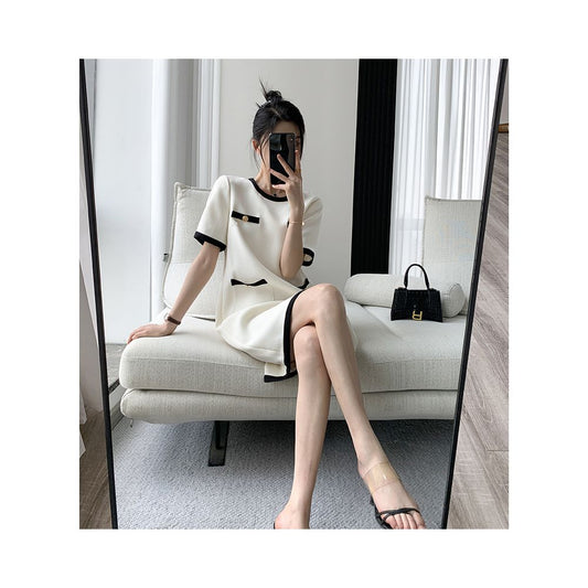 ASAYA2468 High-end French retro temperament white short skirt