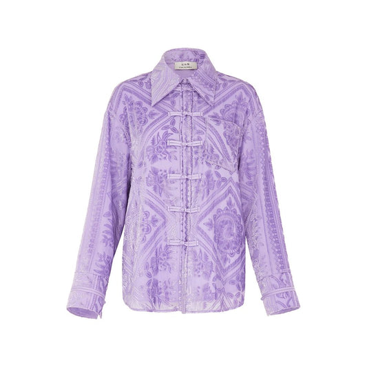 ASAYA2411 Huamu deep new Chinese style Miao pattern long-sleeved Tang suit top